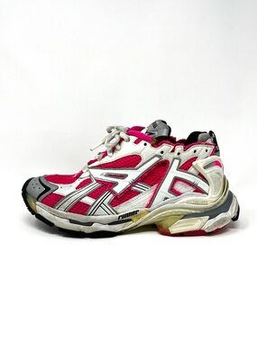 Authentic Balenciaga Womens Hot Pink White Runner Sneakers Shoes Chunky 40 10
